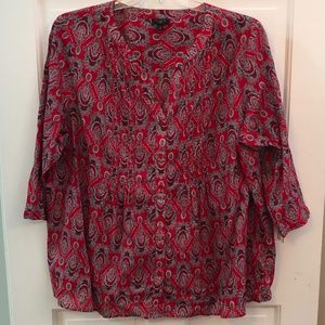 Talbots woman button down red blouse size 2X